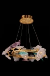 Подвесная люстра светодиодная Fluorite Sauvage FL1099-16P (220V, на тросе, цветы, ветки, птички)