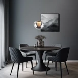 Подвесной светодиодный светильник со стеклянным плафоном Eurosvet Twice 90325/1 черный (220V, на проводе)