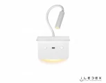 Бра с полкой на гибкой ножке для чтения с usb iLedex Support 7031C WH (220V, выключатель)