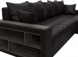 Диван угловой с декором и полкой Лига-050 НПБ Лига Диванов (Экокожа) арт.128603