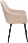 Стул с подлокотниками Слим, каркас Черный, велюр Бежевый Leset