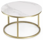 Комплект столиков Woodville Плумерия белый мрамор / золото 500008