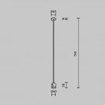 Крепление потолочное Long 700мм с прямым коннектором питания Flarity черный Maytoni Accessories for tracks Flarity TRA159С-IPC1-B (24V)