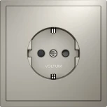 Розетка с заземлением и шторками (кашемир) Voltum S70 VLS040203