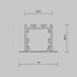 Алюминиевый профиль встраиваемый под гипсокартон с накладным фланцем 50x35 черный, 2 м, ALM-5035T-B-2M Maytoni 632012