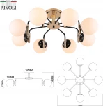 Люстра потолочная на штанге Valencia 9091-308 8 * Е27 40 Вт