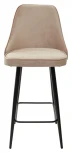 Полубарный стул M-City NEPAL-PB БЕЖЕВЫЙ #5, велюр/ черный каркас (H=68cm)
