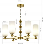 Подвесная люстра ST Luce SL2003 SL2003.303.06 латунь/белый E27 6*40W (220V, на цепи, бусы)