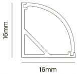 Алюминиевый профиль накладной 16x16 R Maytoni Led Strip ALM008S-2M