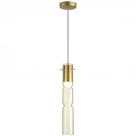 Подвесной светильник Odeon Light Scrow 5059/5LA PENDANT золотой/янтарный/металл/стекло LED 5W 3000K (220V, на проводе, круглые)