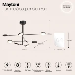 Потолочная люстра на штанге Maytoni Fad MOD070PL-L48B3K (LED, 220V)