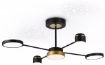 Потолочная люстра на штанге светодиодная с пультом Ambrella Comfort FL51632 (регулировка яркости, 220V, круглые, звездное небо, проекция)