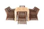 Обеденная группа плетеная, цвет коричневый 4SIS Витория VITC8T-9-SET brown