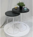 Столик журнальный SHT-CT7 камень пьетра чёрный/белый муар от фабрики Mebelik