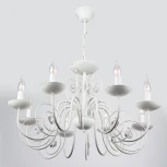 Подвесная люстра Eurosvet Tomas 60018/8 белый с золотом (220V, на цепи, подсвечник, свеча)