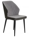 Стул обеденный KEVIN (черные матовые ножки, Сиденье серая ткань FC-09, Спинка антрацит кожзам RU-08)