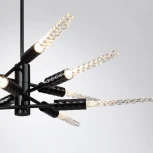 Потолочная люстра на штанге Odeon Light Kolos 5459/28L черный глянцевый/прозрачн./металл/стекло LED 28W 3000K (220V)