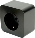 Розетка с заземлением (черный матовый) Stekker София 49494