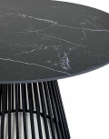 Стол TERNI 120 MATT BLACK MARBLE SOLID CERAMIC Черный мрамор матовый, керамика/Черный каркас М-City