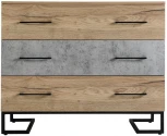 Комод R-Home с 3 ящиками Loft Дуб натур/Бетон