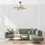 Потолочная люстра на штанге Escada Miracle 1146/8P E27*40W Black/Brass (220V, шарики)