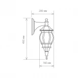 Настенный фонарь уличный Elektrostandard Farola GL 1001D черное золото