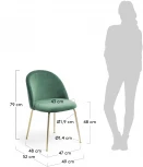 Обеденный стул La Forma (ex Julia Grup) Ivonne (Золотой,Зеленый/ Сталь,Фанера,Пена,Металл)