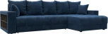 Диван угловой с декором и полкой Лига-050 НПБ Лига Диванов (Велюр) арт.128600