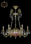 Подвесная люстра с хрустальными подвесками Art Classic 31.44 31.44.6.KR175SP.250IT.G.Sp.Amber.White.1E