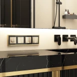 Рамка на 4 поста Baguette (черный/латунь) Werkel W0042852 (a062784)