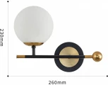 Бра Arte Milano Neapolis-72708 272808/1B BK/GD (220V, шар)