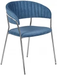 Стул Turin синий вельвет с хромированными ножками Bradex Home FR 0861