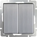 Выключатель двухклавишный проходной (глянцевый никель) Werkel W1122002 (a051085)