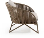 Кресло из ротанга La Forma (ex Julia Grup) Branzie (Коричневый,Серый/ Металл,Пена,Веревка,Сталь)
