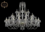 Подвесная большая люстра Art Classic 11.26 11.26.20+10+5.460.Gd.B (220V, хрусталь, на цепи, подсвечник, свеча)