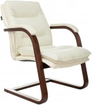 Кресло Бюрократ T-9927WALNUT-AV слоновая кость кожа крестовина дерево