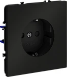 Розетка с заземлением и шторками (черный матовый) Voltum S70 VLS040208