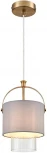 Подвесной светильник Lumion Jane 6592/1 латунь/серый, металл/текстиль, стекло E14 1*40W 220V (на проводе, круглые)