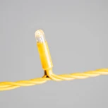 Гирлянда Нить с колпачком 10м тепло-белая 24В, 100 LED, провод золотой ПВХ, IP65 Laitcom PST100CAP-12-1WW