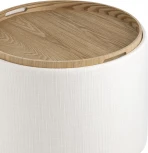 Пуф-столик с ящиком Хюгге L рогожка белый УТ000035343