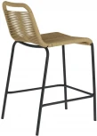 Барный стул La Forma (ex Julia Grup) Lambton (Черный,Бежевый,Коричневый/ Металл,Веревка,Сталь)