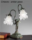 Интерьерная настольная лампа Nervilamp 2081 2081/2L/AM (220V, фигура человека, ангелы)