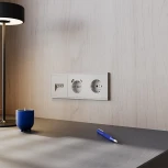 Розетка с заземлением, шторками и USB Type A+С (кашемир) Voltum S70 VLS040503