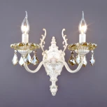 Бра Eurosvet 3281 3281/2 белый с золотом / тонированный хрусталь (220V, хрусталь Strotskis, подвески, подсвечник, свеча)