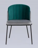 Стул Дабл велюр серый с изумрудной вставкой Stool Group УТ000035484