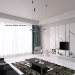 Подвесной светильник Crystal Lux FORTUNA SP88W LED BLACK (220V, пульт управления, на тросе, кольцо)