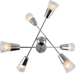 Потолочная люстра на штанге Escada Mirth 541/6 6х40Вт Е14, металл/стекло, хром