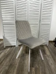 Обеденный стул M-City DAIQUIRI BLUVEL-03 LIGHT GREY / белый каркас, велюр