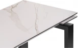 Керамический стол Woodville Давос 140х80х78 белый мрамор / черный кварц 532379