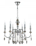 Подвесная люстра Crystal Lux MERCEDES SP6 CHROME/SMOKE (220V, на цепи, свеча)